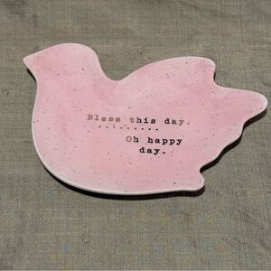 Hallmark Bless this day oh happy day Pink Bird-Shaped Decorative Plate